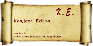 Krajcsi Edina névjegykártya